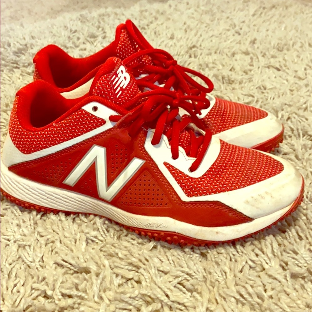 Red New Balance Men’s Turf Shoes